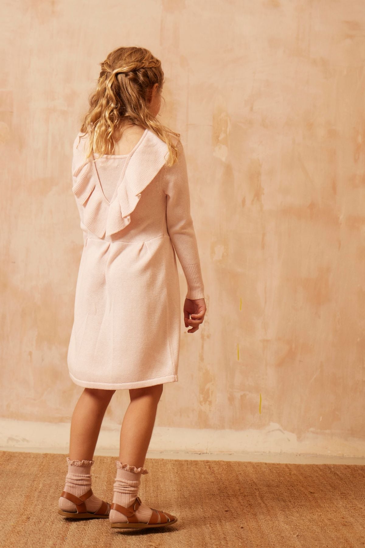 Ruffled V Dress | Blush