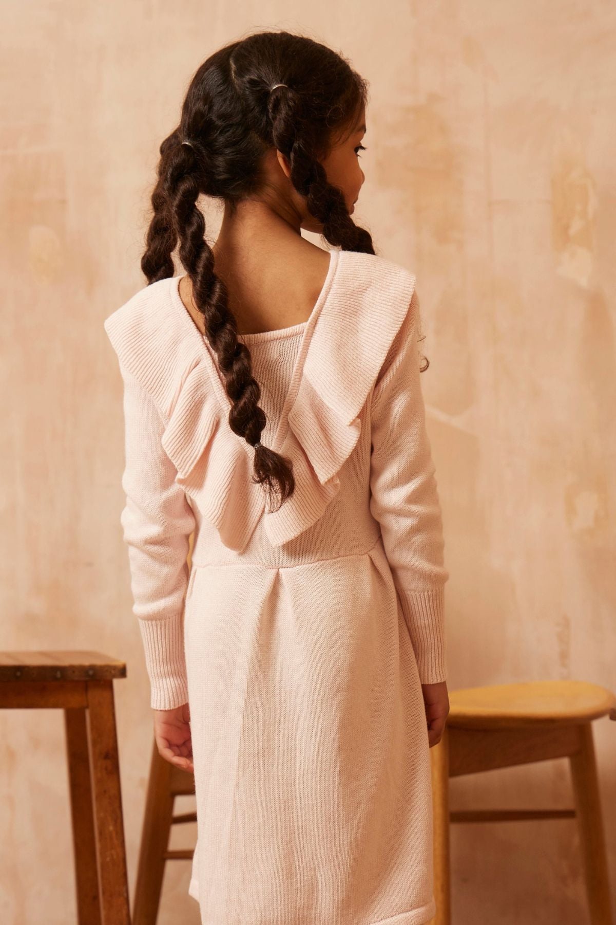 Ruffled V Dress | Blush