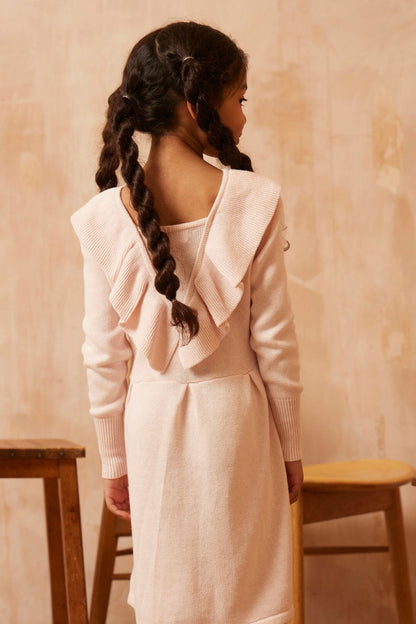 Ruffled V Dress | Blush