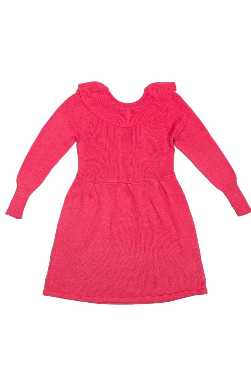 Ruffled V Dress | Raspberry