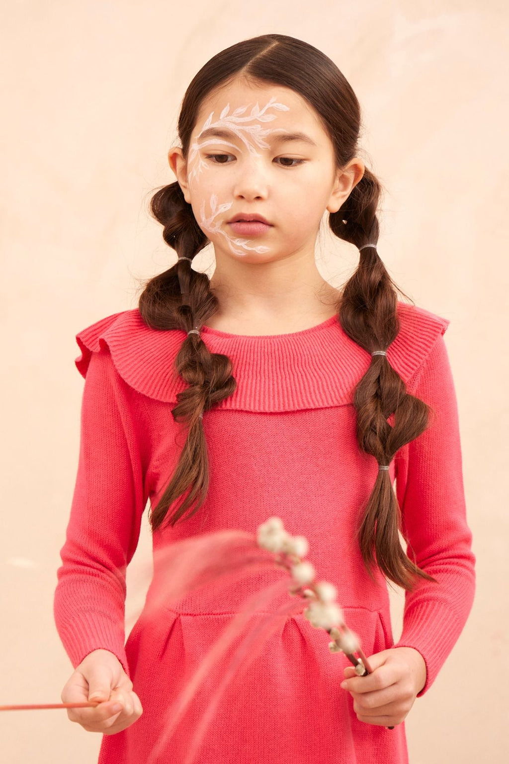 Ruffled V Dress | Raspberry