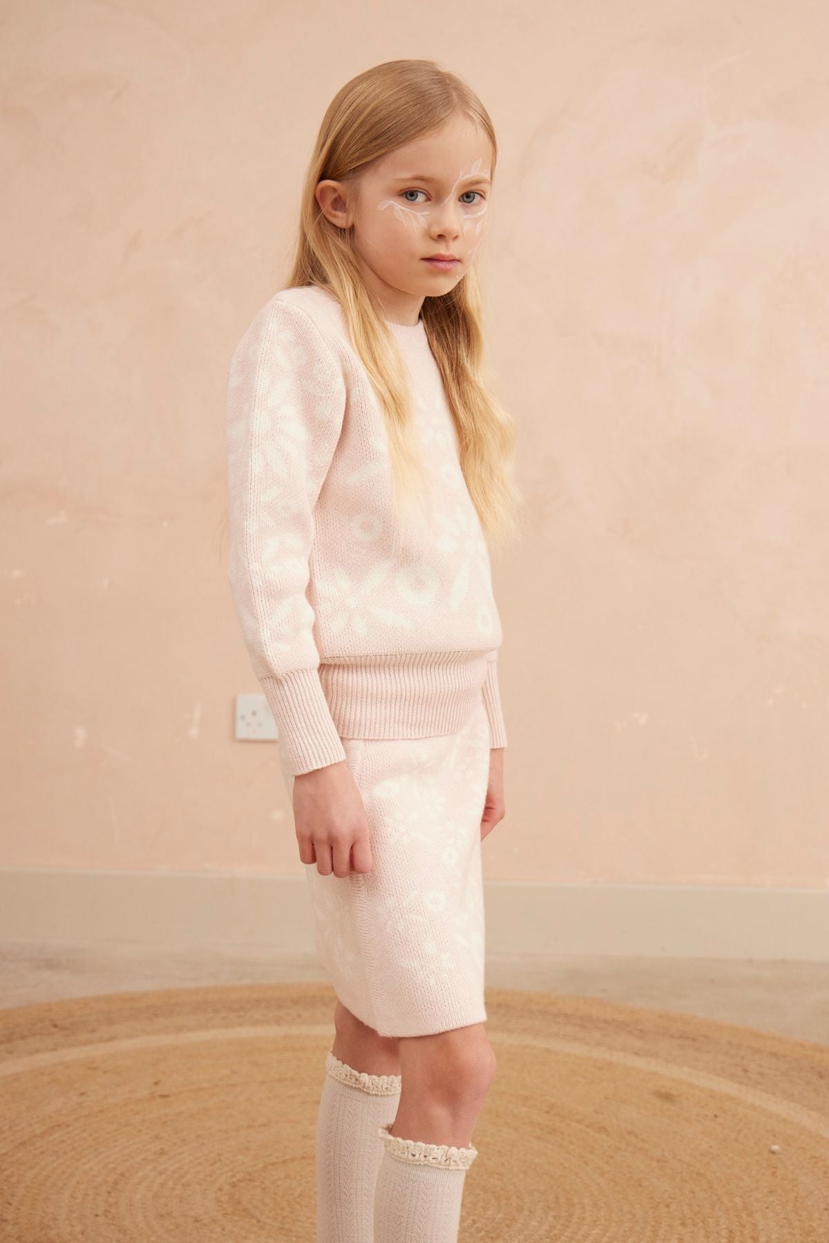 MIKA & MILO Snowflake Blossom Jumper | Blush - - organic cotton cashmere