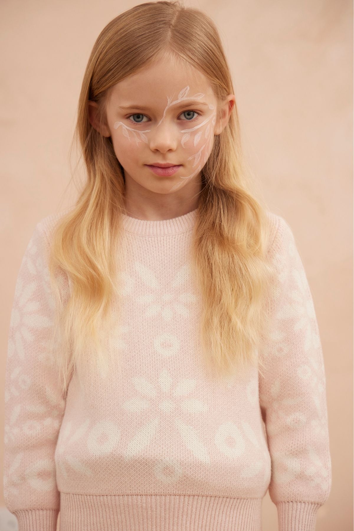MIKA & MILO Snowflake Blossom Jumper | Blush - - organic cotton cashmere