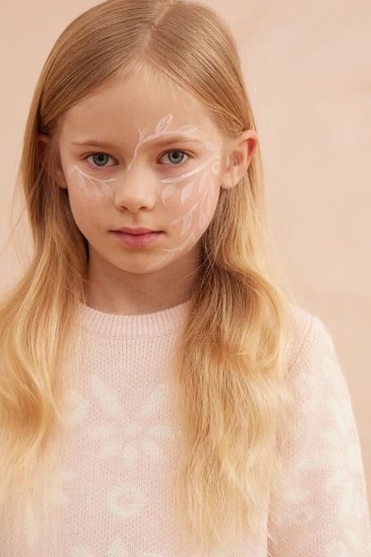 MIKA & MILO Snowflake Blossom Jumper | Blush - - organic cotton cashmere