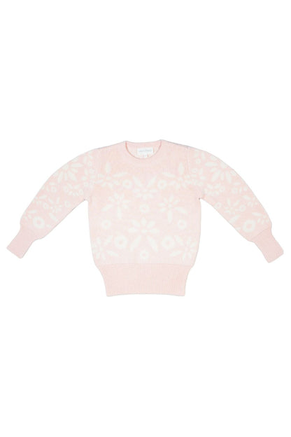 MIKA & MILO Snowflake Blossom Jumper | Blush - - organic cotton cashmere