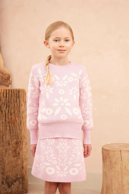 Snowflake Blossom Pencil Skirt | Bubble Gum