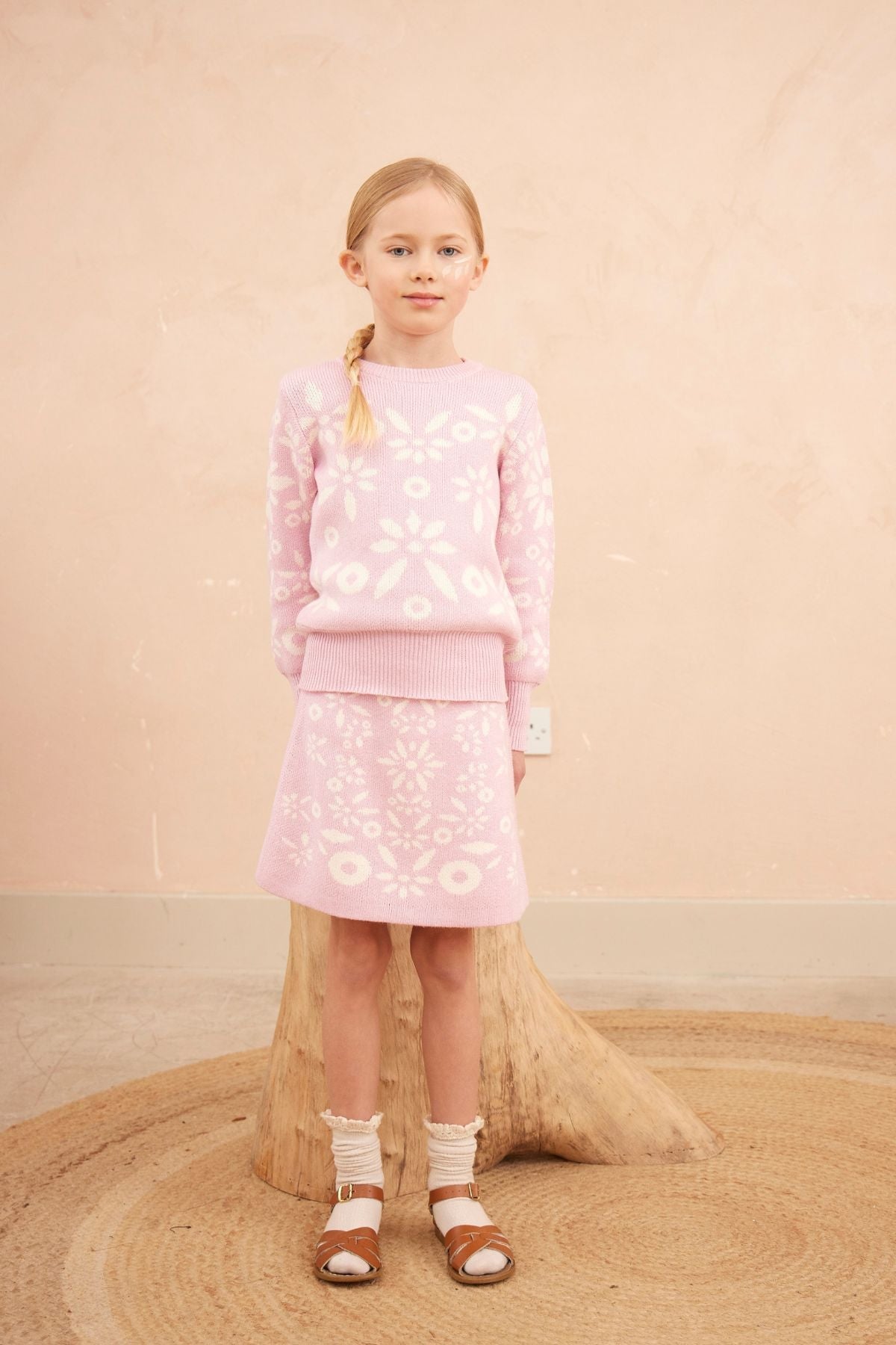 Snowflake Blossom Pencil Skirt | Bubble Gum