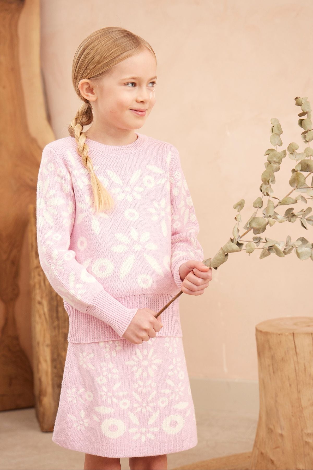 Snowflake Blossom Pencil Skirt | Bubble Gum