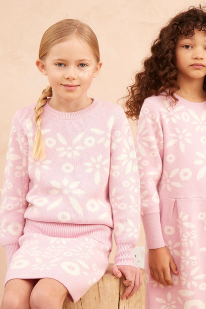 Snowflake Blossom Pencil Skirt | Bubble Gum