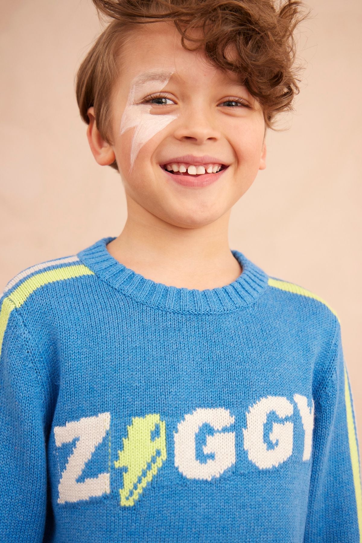 MIKA & MILO Striped Ziggy Jumper | Hussar Blue - - organic cotton cashmere