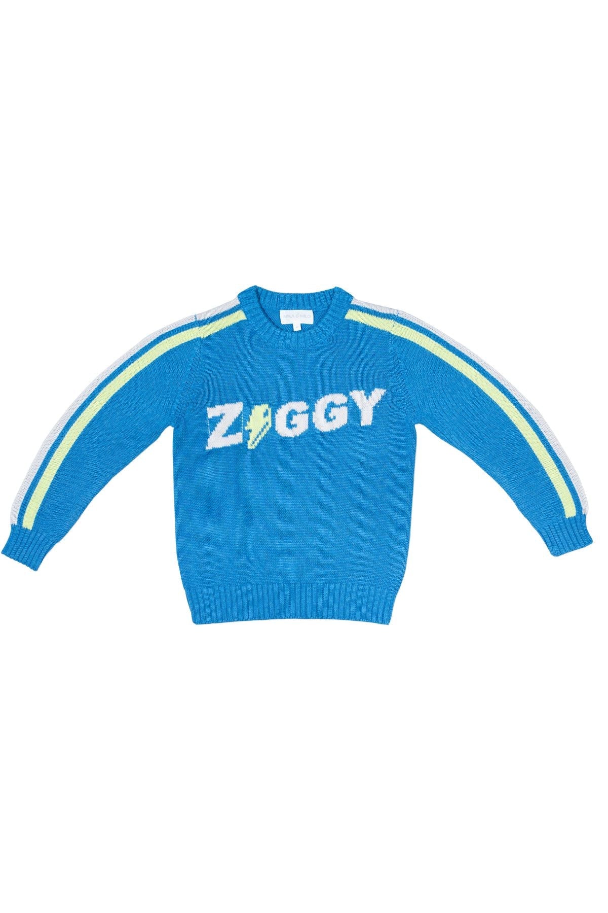 MIKA & MILO Striped Ziggy Jumper | Hussar Blue - - organic cotton cashmere