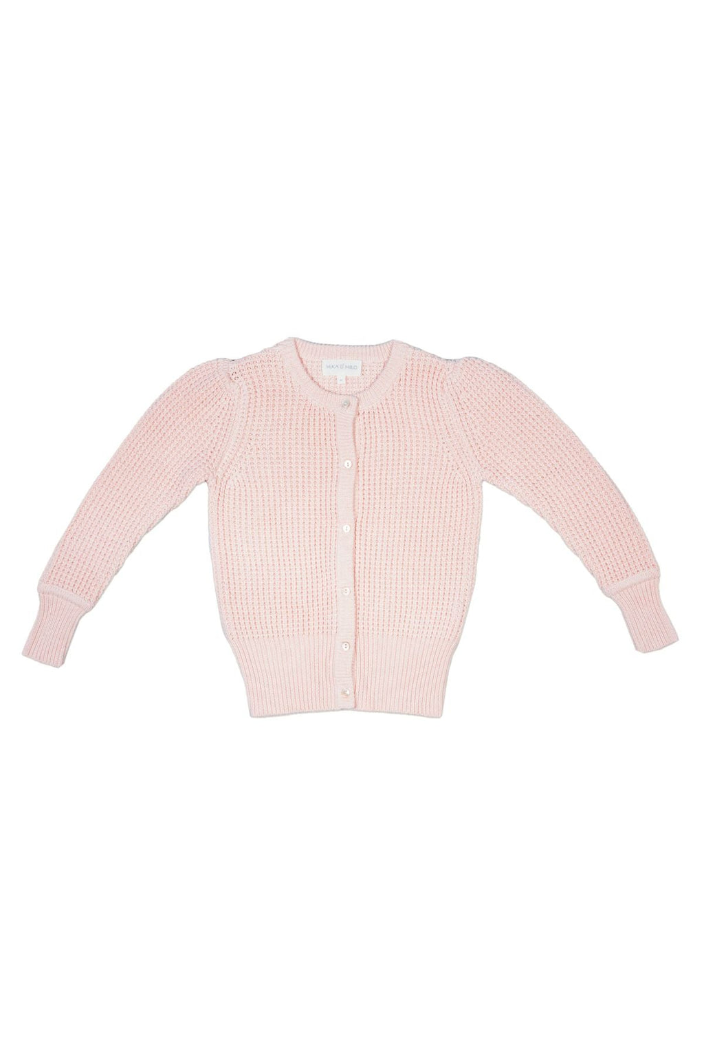 Waffle Knit Cardigan | Blush