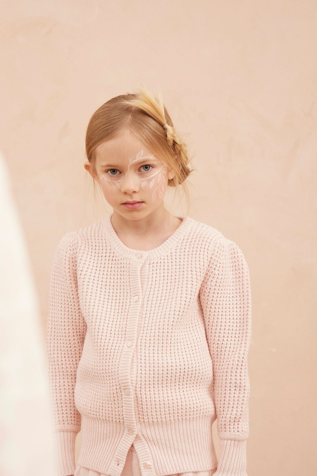 MIKA & MILO Waffle Knit Cardigan | Blush - - organic cotton cashmere