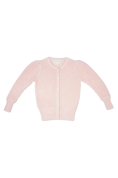 MIKA & MILO Waffle Knit Cardigan | Blush - - organic cotton cashmere