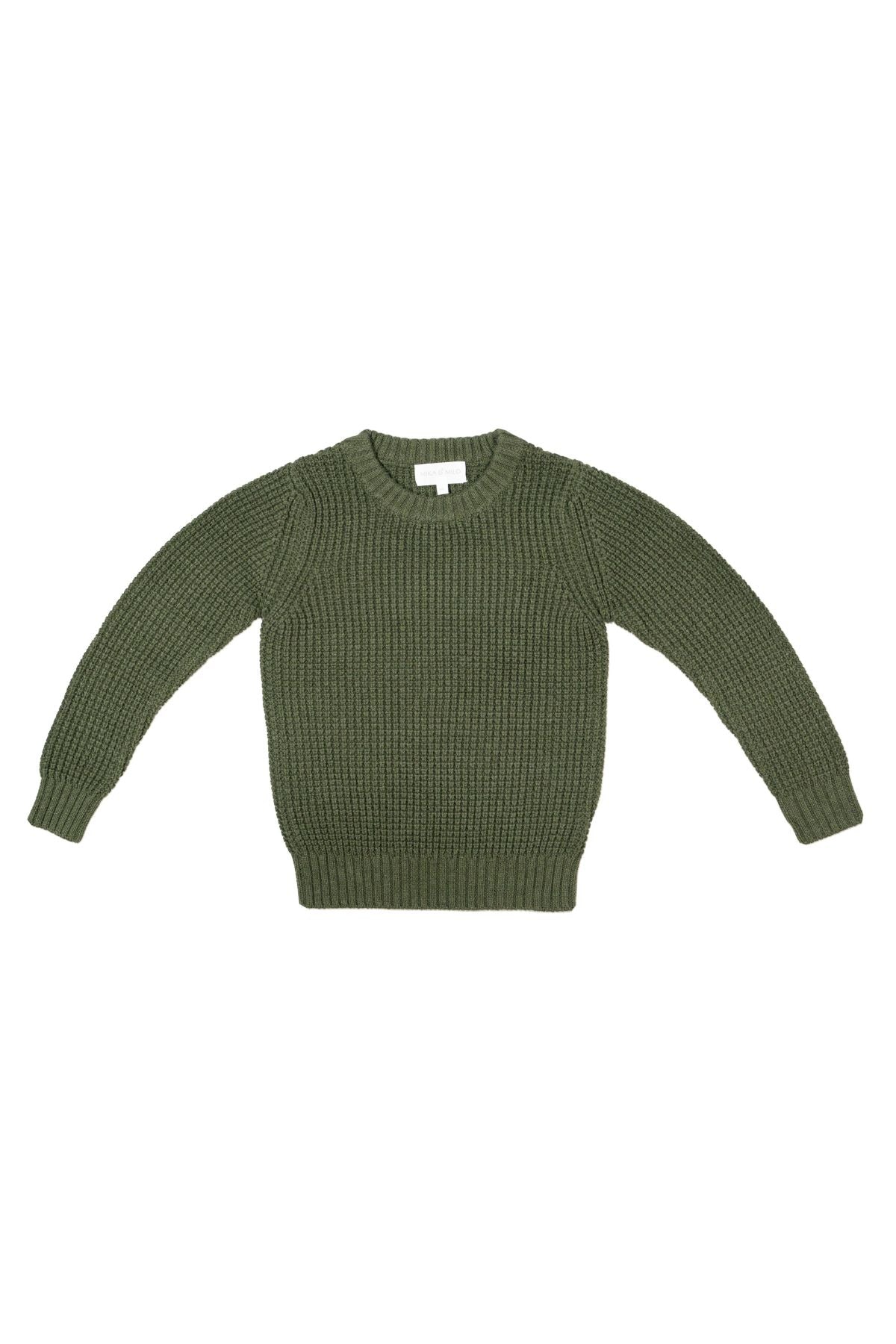 Waffle Knit Jumper | Avocado by MIKA & MILO, organic cotton, vetted by KIDDYKIND