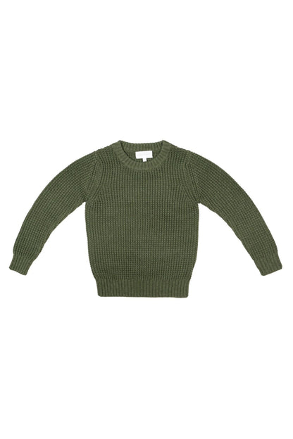 Waffle Knit Jumper | Avocado by MIKA & MILO, organic cotton, vetted by KIDDYKIND