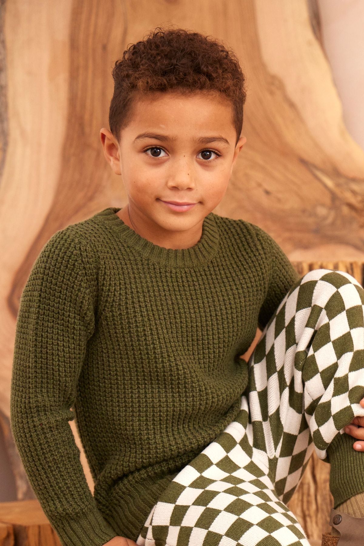 Waffle Knit Jumper | Avocado by MIKA & MILO, organic cotton, vetted by KIDDYKIND