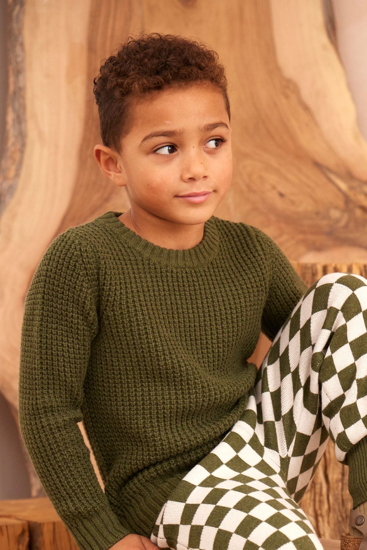 Waffle Knit Jumper | Avocado by MIKA & MILO, organic cotton, vetted by KIDDYKIND