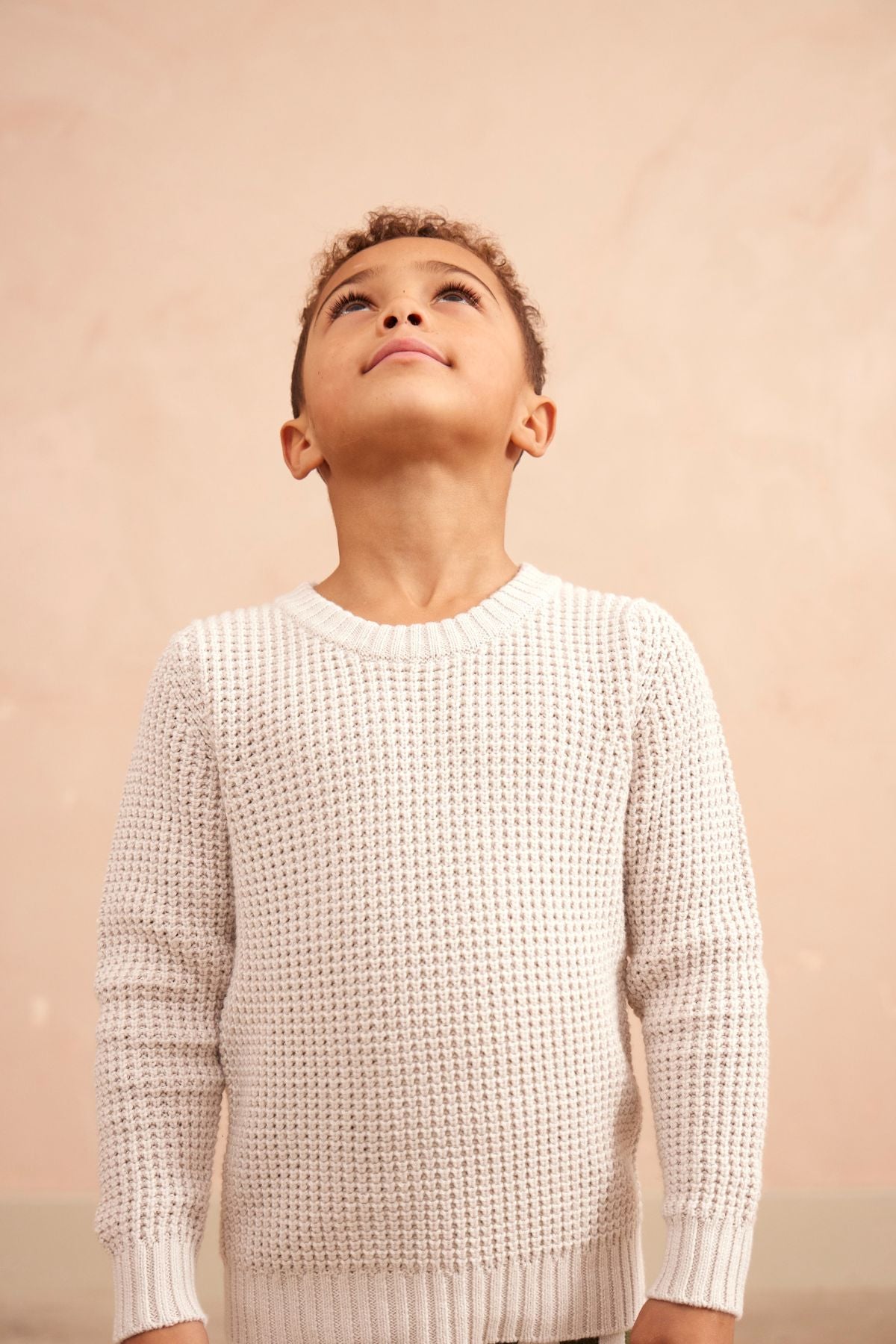 Waffle Knit Jumper | Chalk by MIKA & MILO, organic cotton, vetted by KIDDYKIND