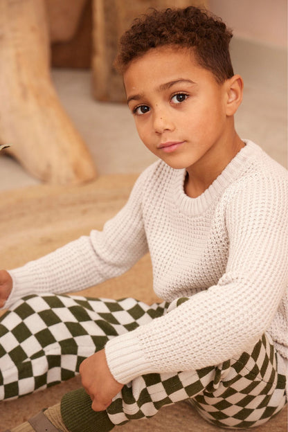 Waffle Knit Jumper | Chalk by MIKA & MILO, organic cotton, vetted by KIDDYKIND