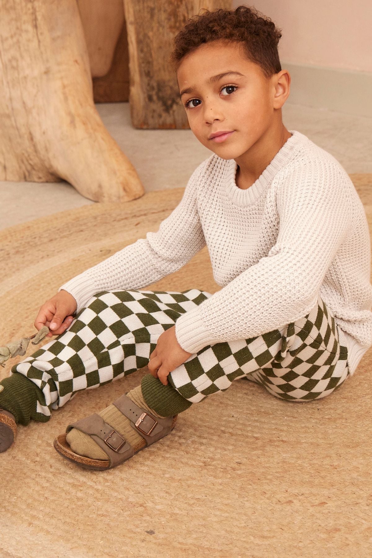 Waffle Knit Jumper | Chalk by MIKA & MILO, organic cotton, vetted by KIDDYKIND