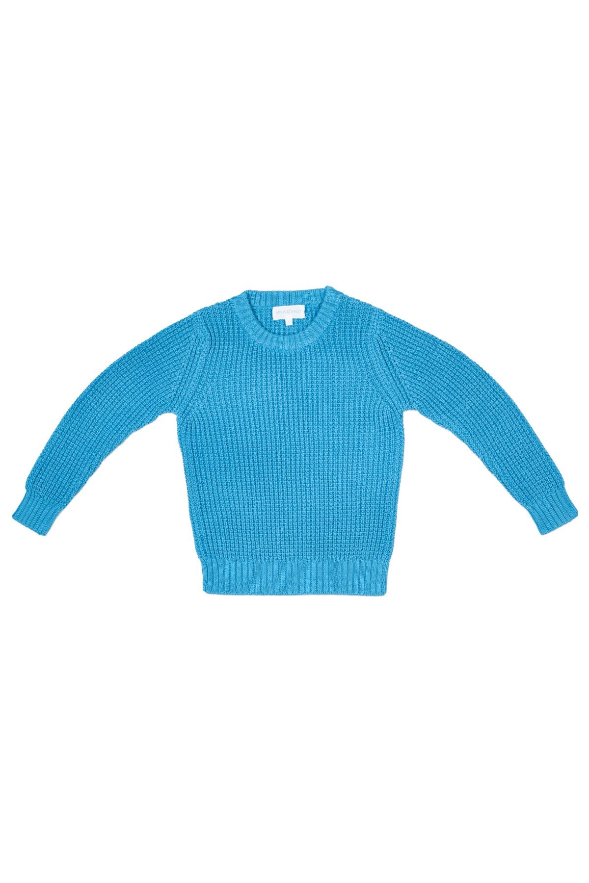 Waffle Knit Jumper | Iceland Blue by MIKA & MILO, organic cotton, vetted by KIDDYKIND