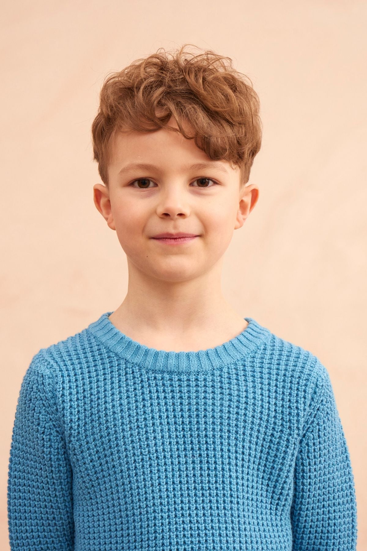 Waffle Knit Jumper | Iceland Blue