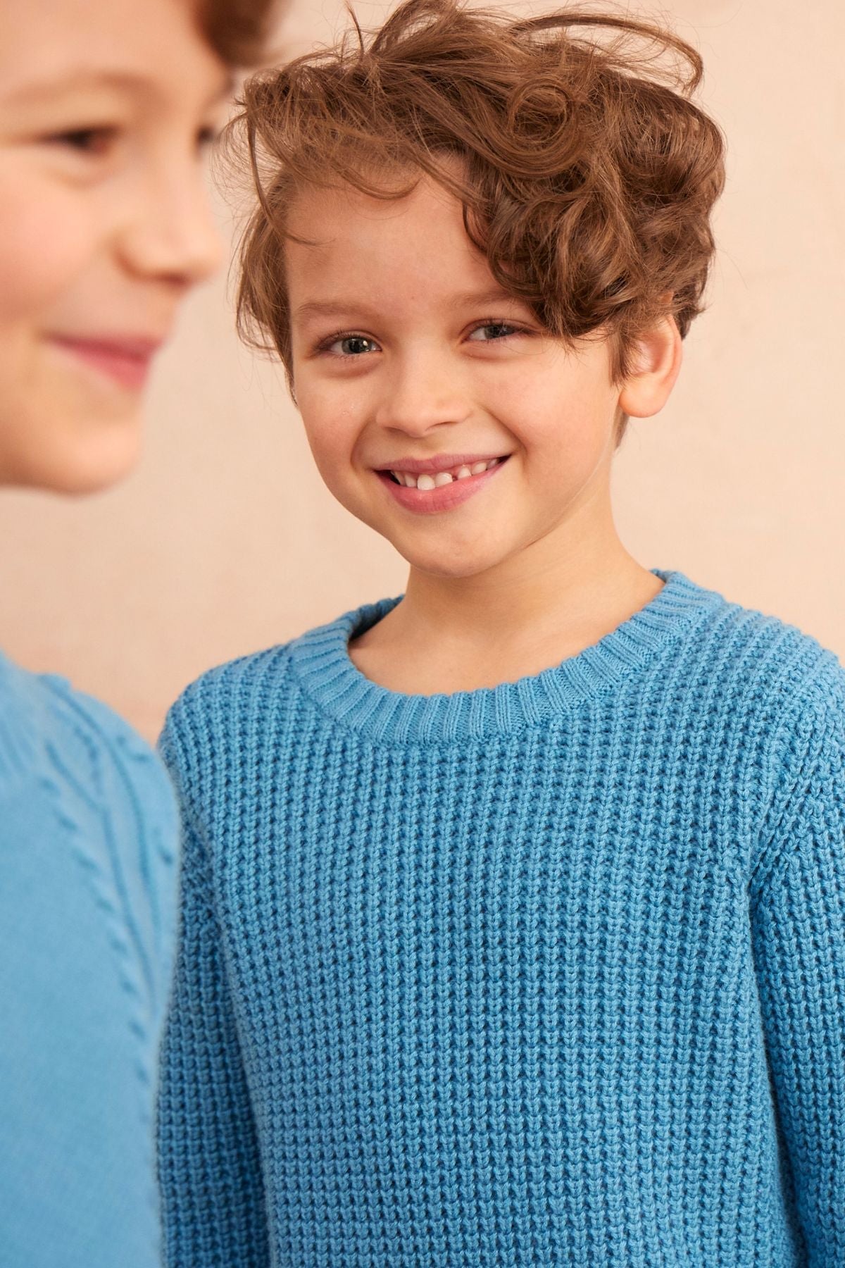 Waffle Knit Jumper | Iceland Blue