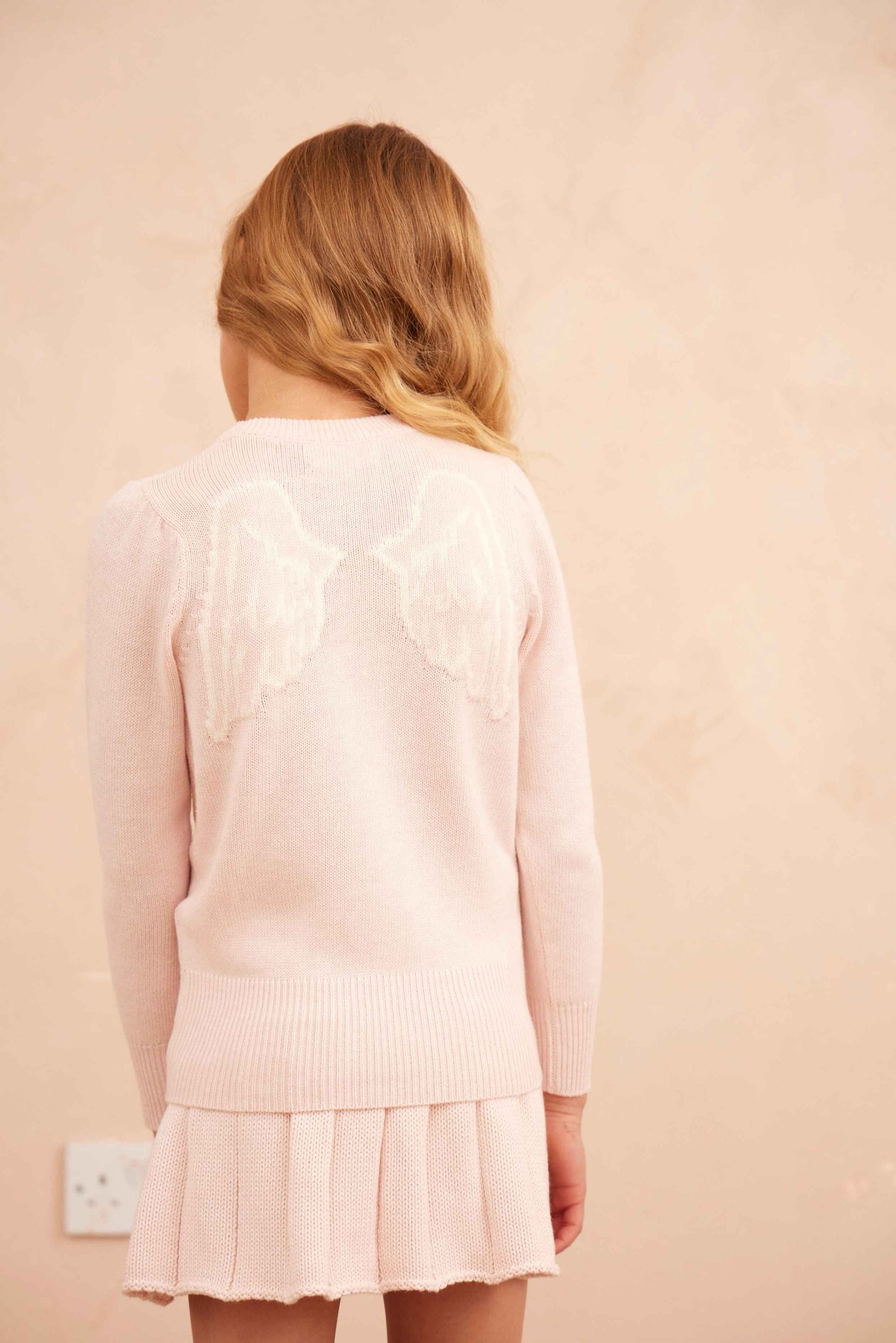 MIKA & MILO Angel Wings Jumper | Blush - - organic cotton cashmere