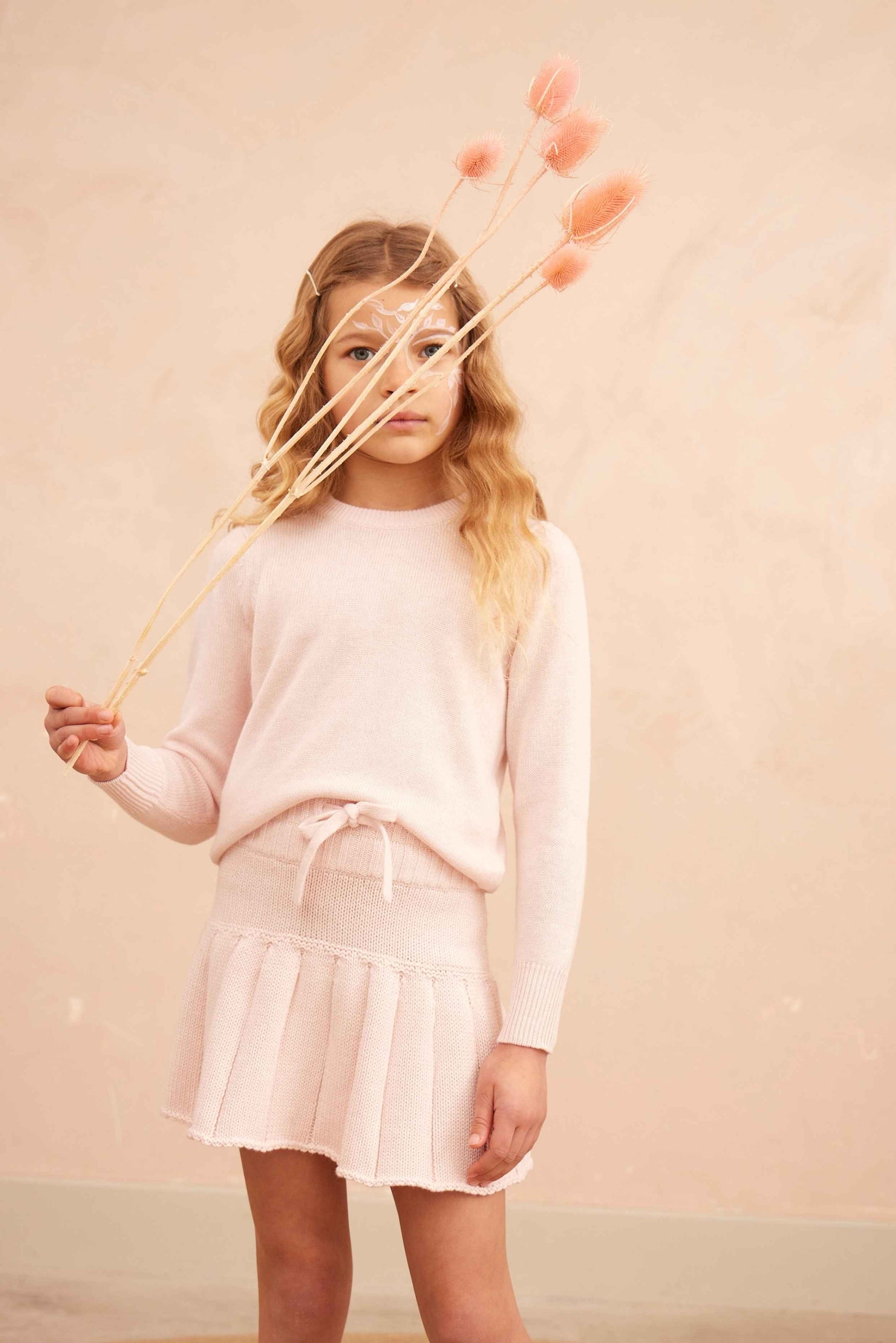 MIKA & MILO Pleated Tennis Skirt | Blush - - organic cotton cashmere