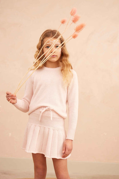 MIKA & MILO Pleated Tennis Skirt | Blush - - organic cotton cashmere