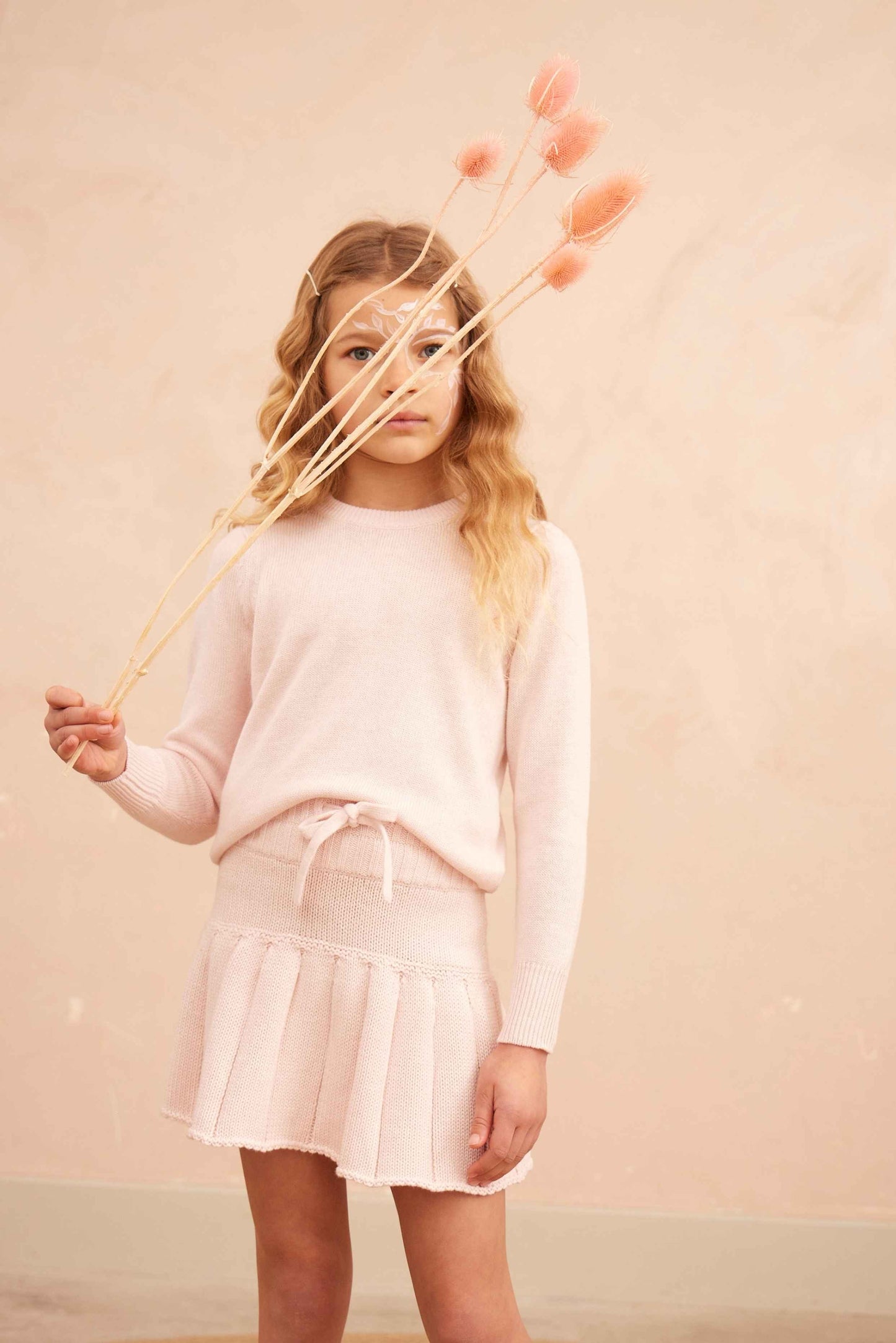 MIKA & MILO Pleated Tennis Skirt | Blush - - organic cotton cashmere