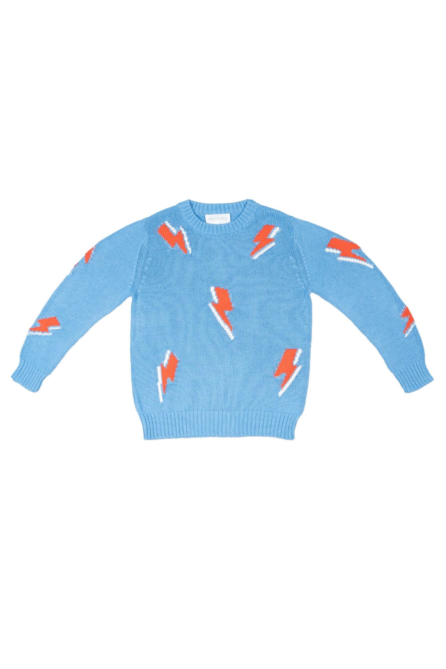 MIKA & MILO Bolt Storm Jumper | Azure - - organic cotton cashmere