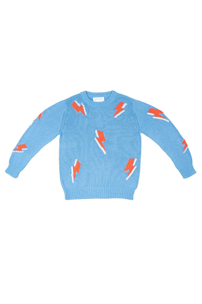 MIKA & MILO Bolt Storm Jumper | Azure - - organic cotton cashmere