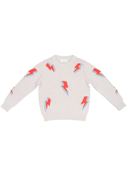 Bolt Storm Jumper | Chalk by MIKA & MILO, organic cotton, vetted by KIDDYKIND