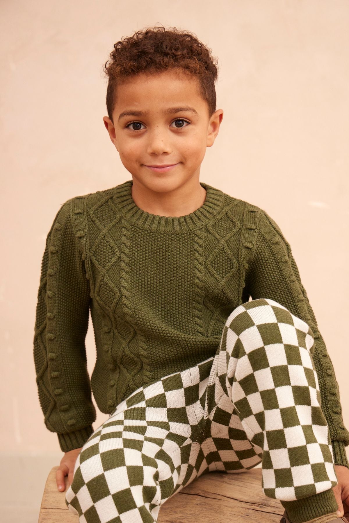 Cable Popcorn Jumper | Avocado