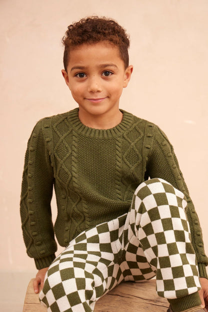 Cable Popcorn Jumper | Avocado