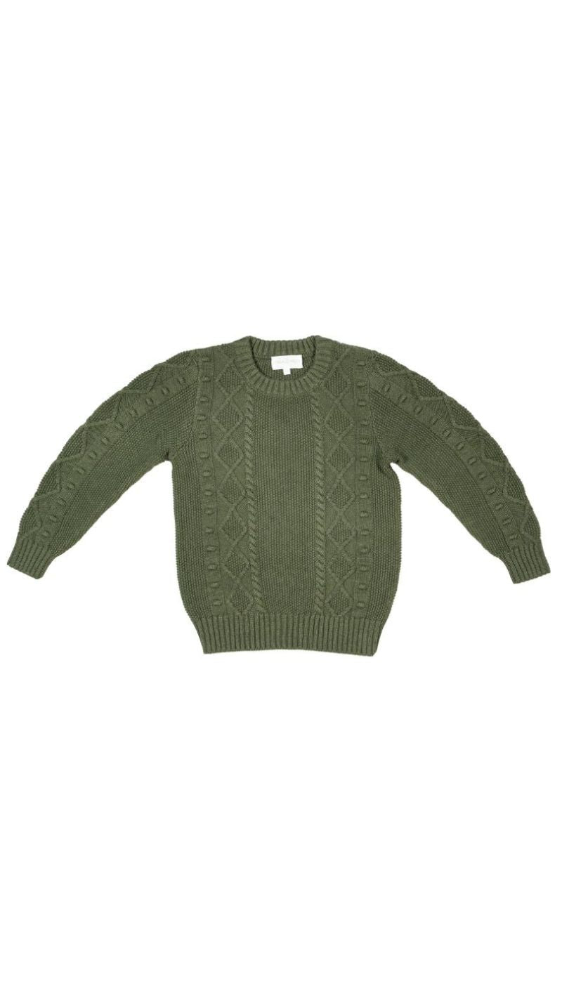 Cable Popcorn Jumper | Avocado