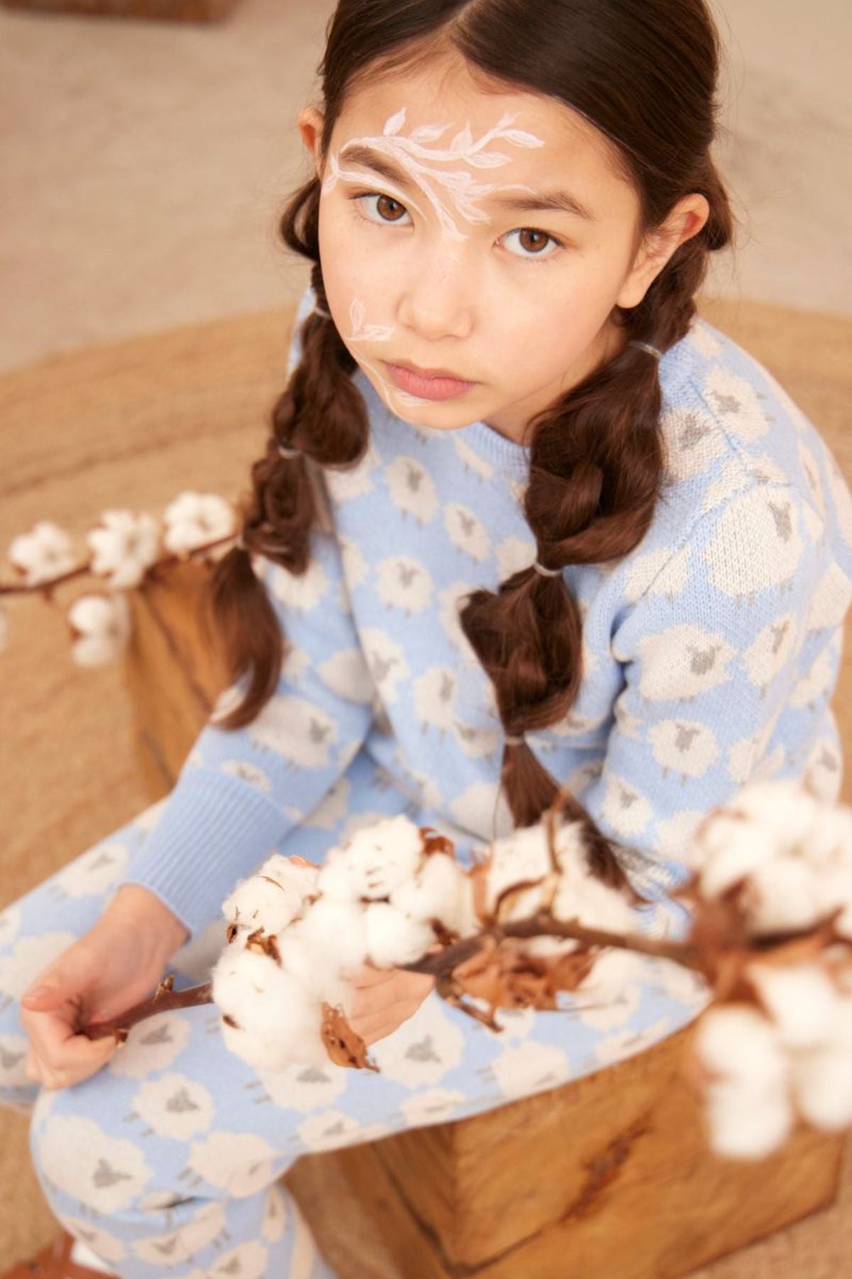 MIKA & MILO Little Bo Peep Jumper | Sky - - organic cotton cashmere