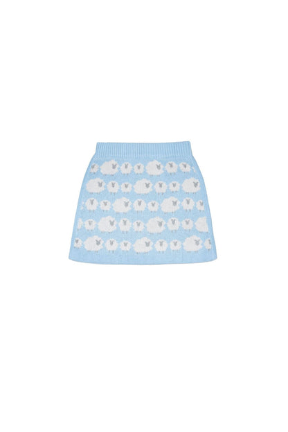 Little Bo Peep Pencil Skirt | Sky