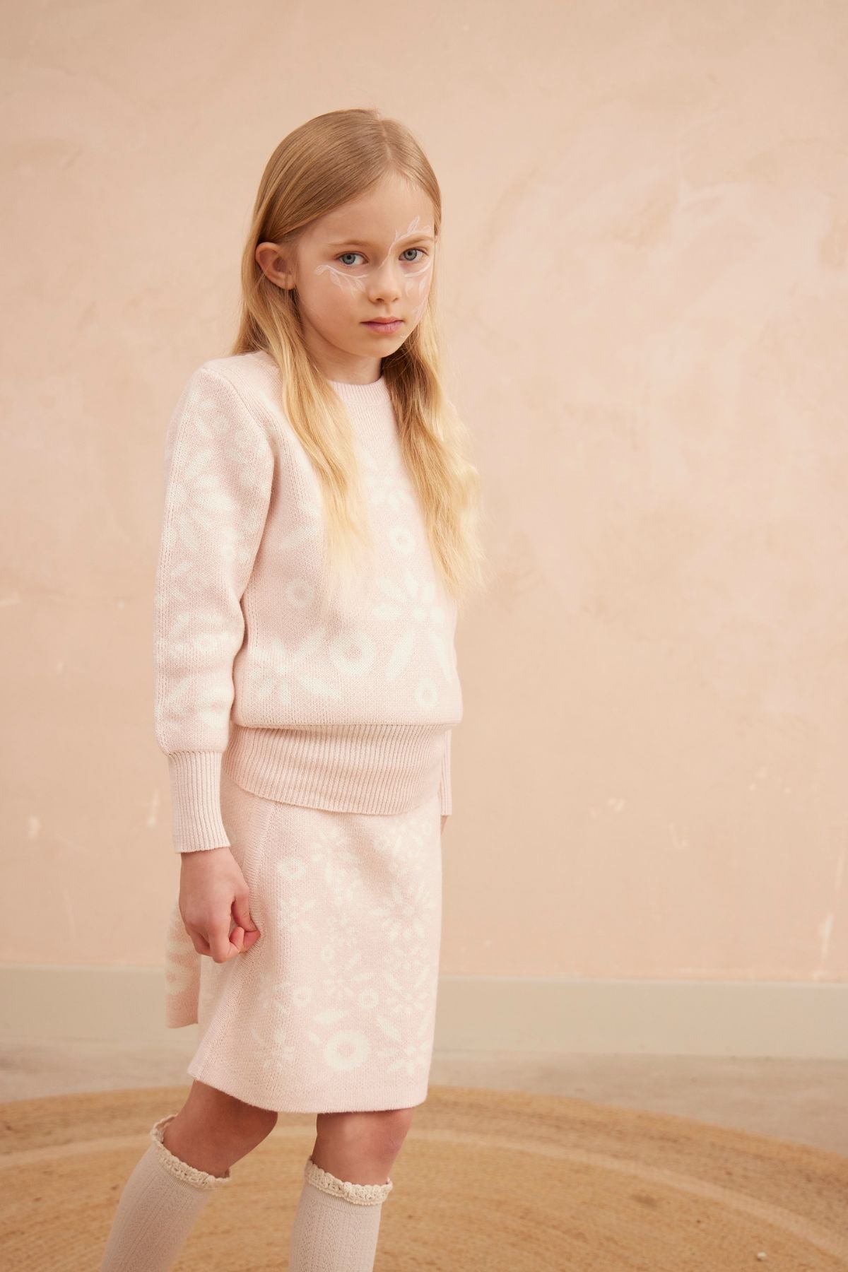 Snowflake Blossom Pencil Skirt | Blush