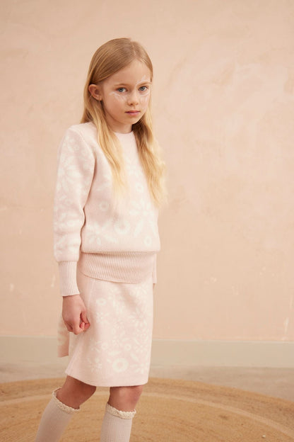 Snowflake Blossom Pencil Skirt | Blush