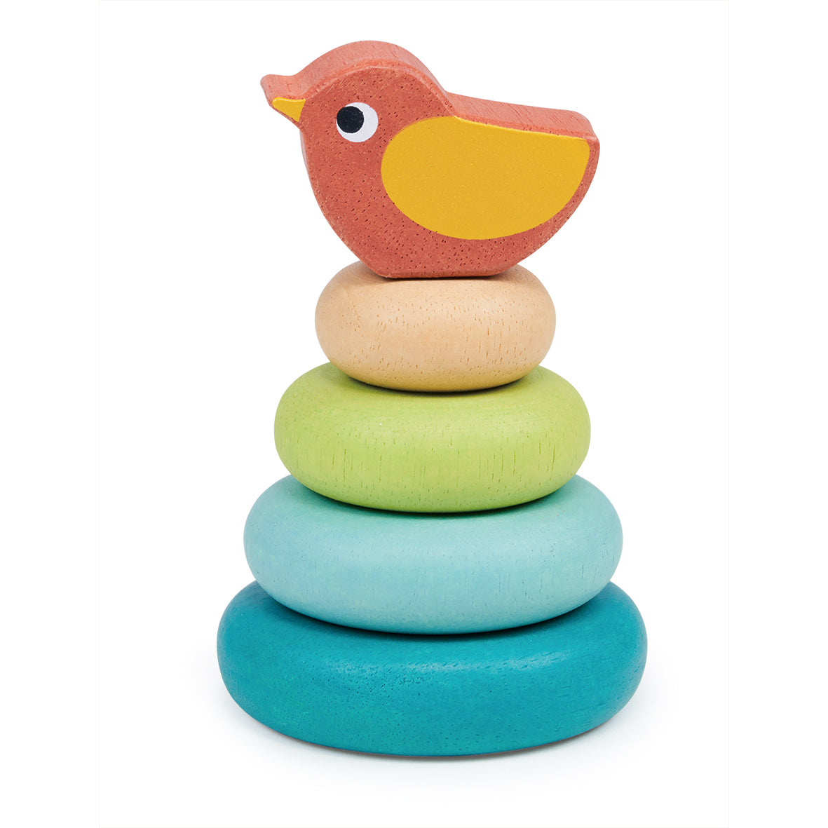 Stacking Tree With Bird — Montessori wooden toy UK | KIDDYKIND