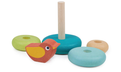 Stacking Tree With Bird — Montessori wooden toy UK | KIDDYKIND
