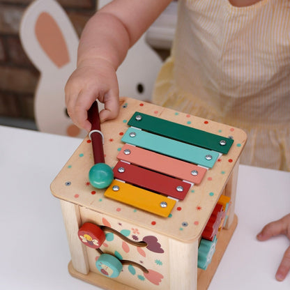 Sustainable Montessori toy: Toddler Avctivity Cube | KIDDYKIND