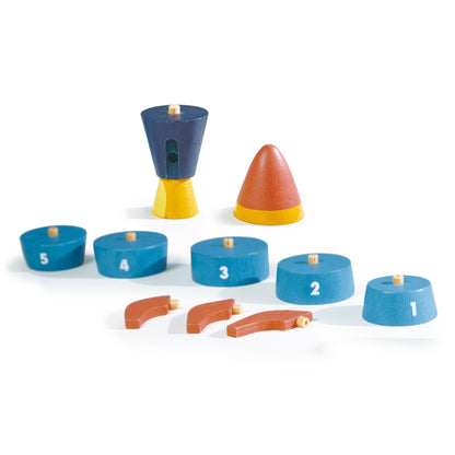 Stacking and Counting Rocket | natural wooden toy for toddlers UK