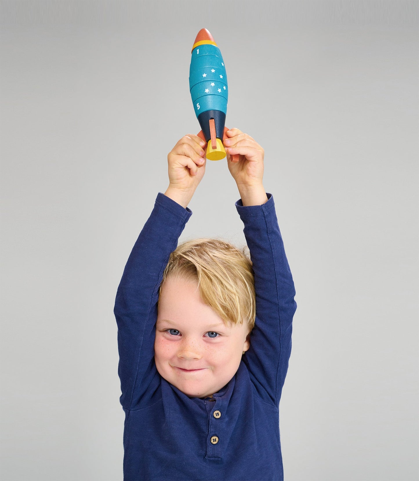 Stacking and Counting Rocket | natural wooden toy for toddlers UK