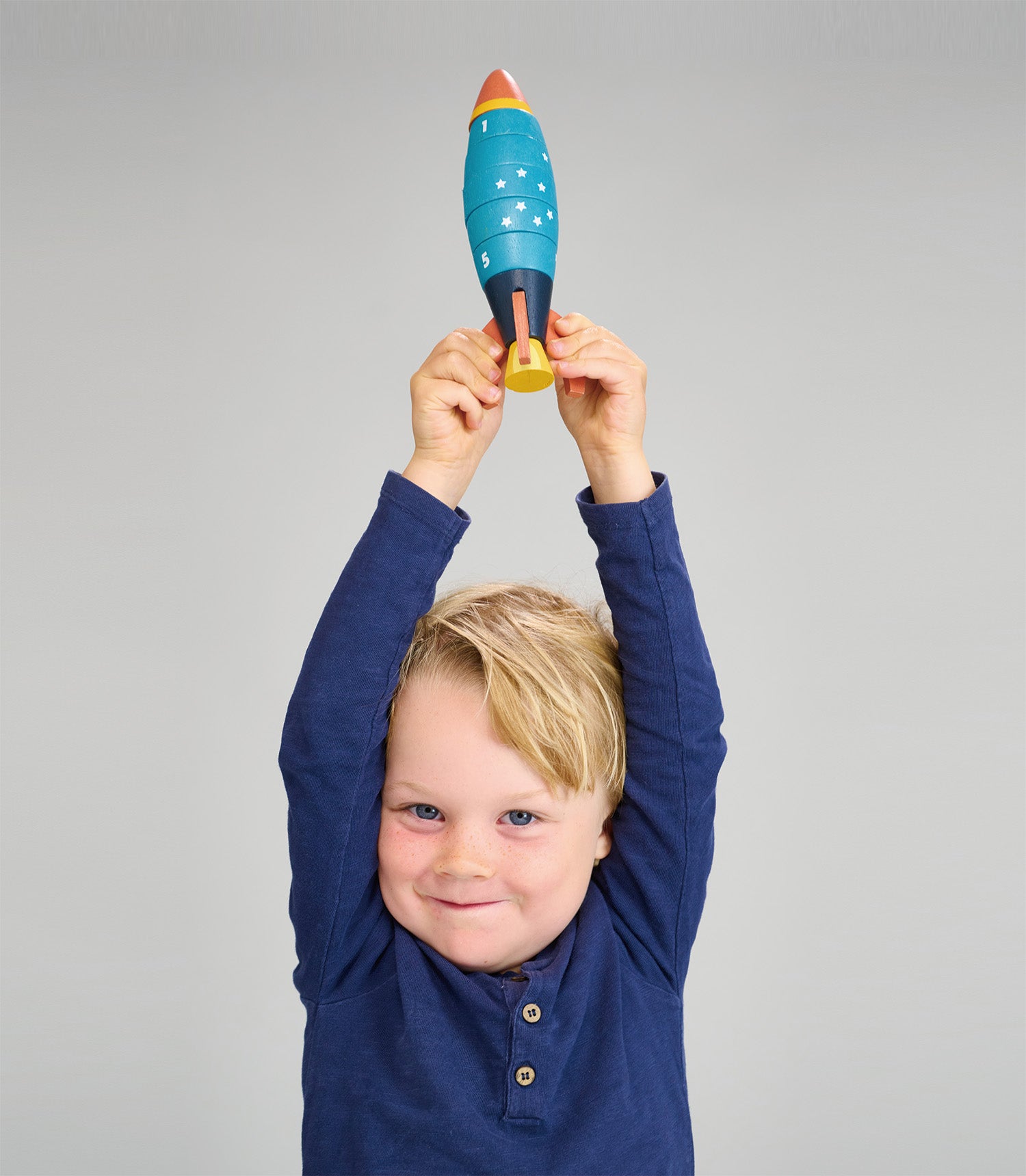 Stacking and Counting Rocket | natural wooden toy for toddlers UK