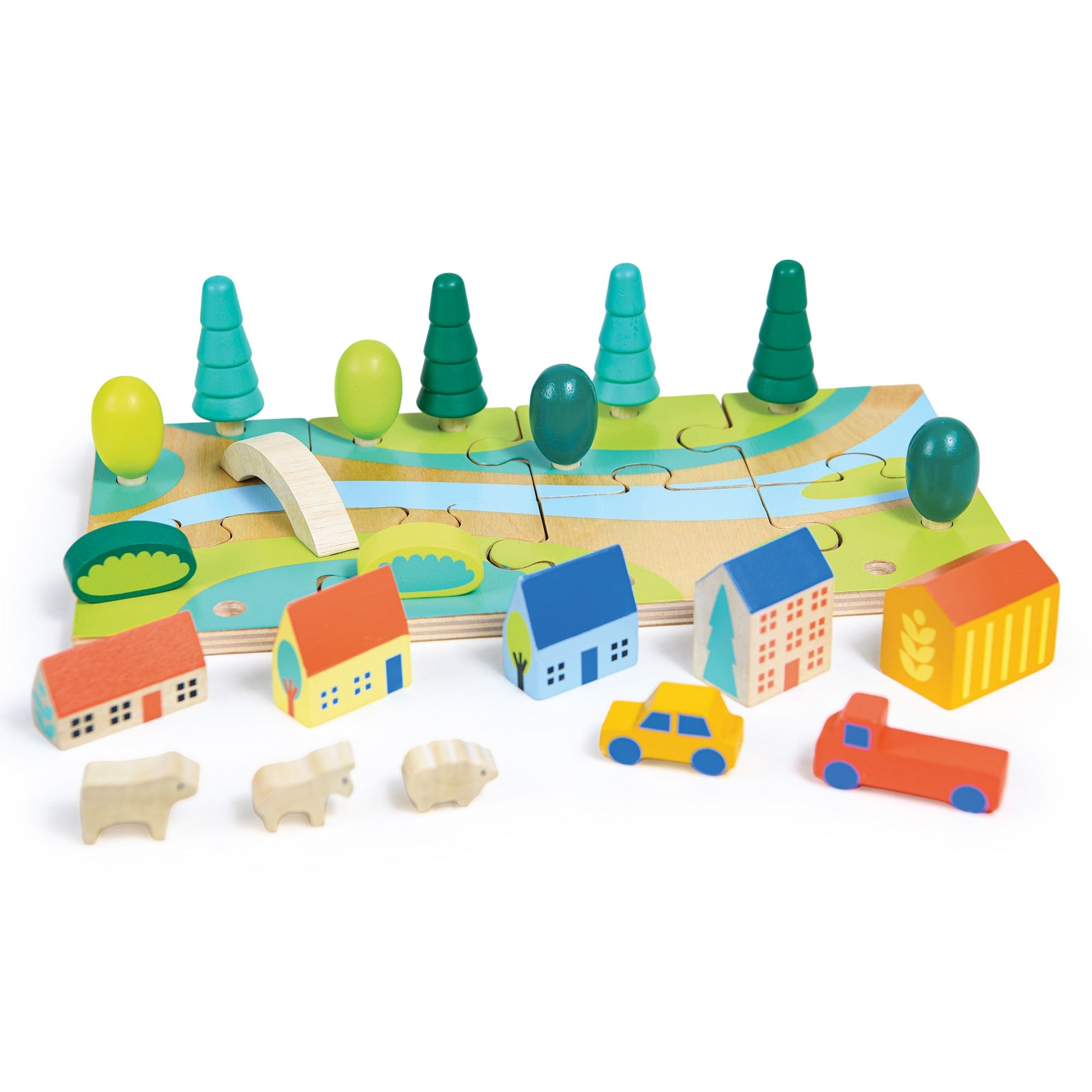 Tiny Town Jigsaw — Montessori wooden toy UK | KIDDYKIND