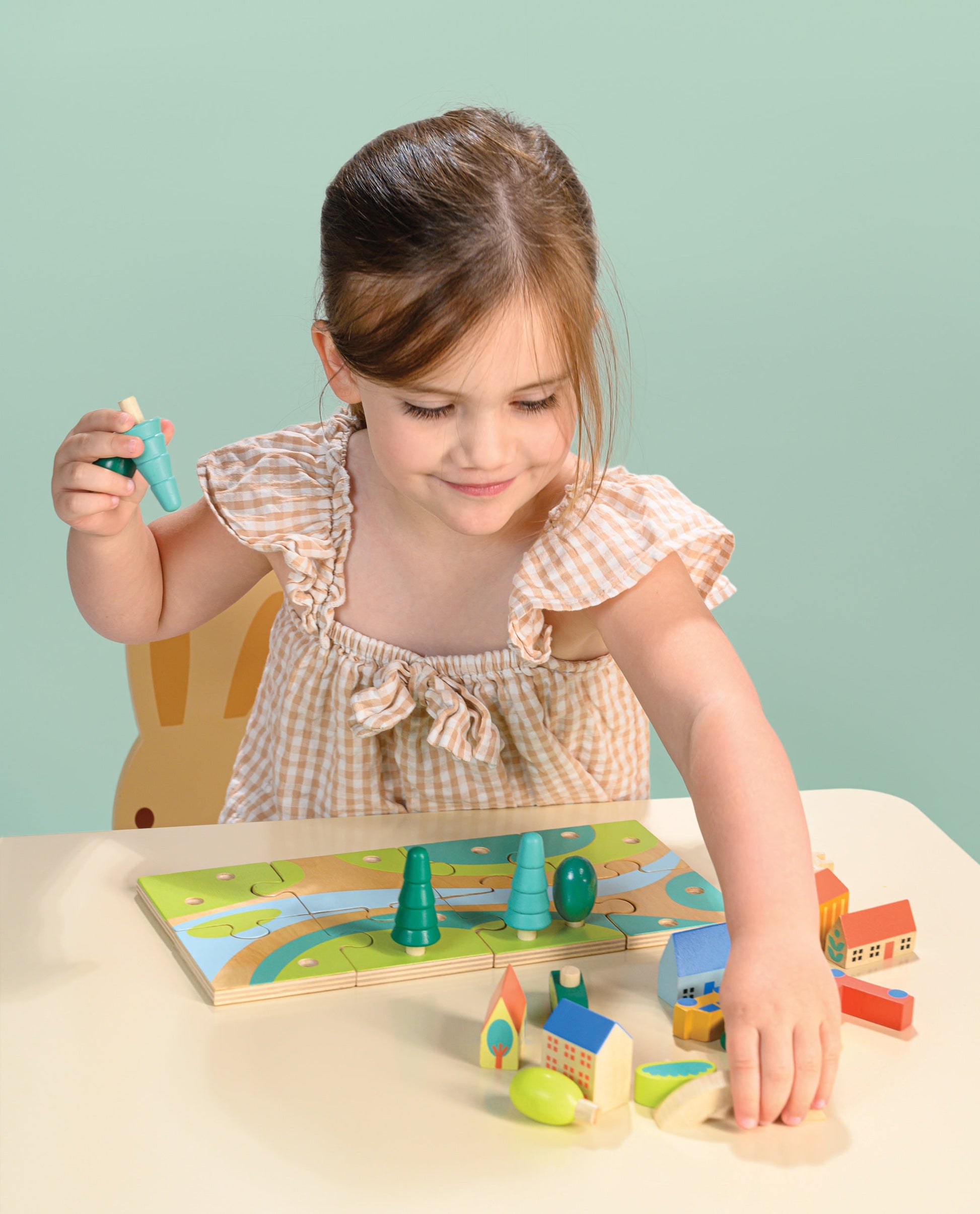 Tiny Town Jigsaw — Montessori wooden toy UK | KIDDYKIND